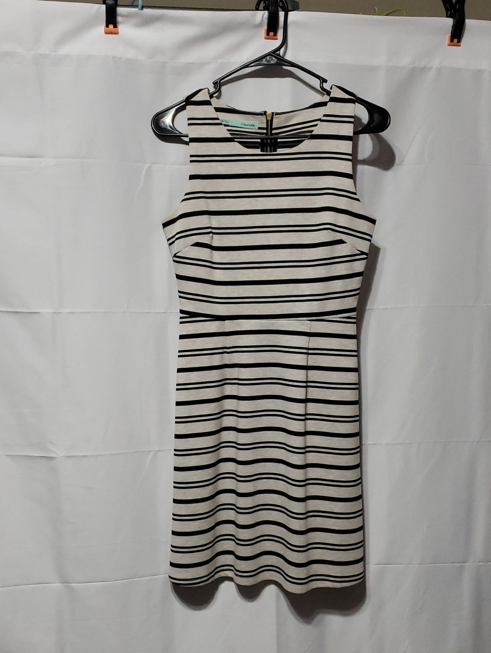 Maurices Gray & Black Striped Sleeveless Sheath Dress